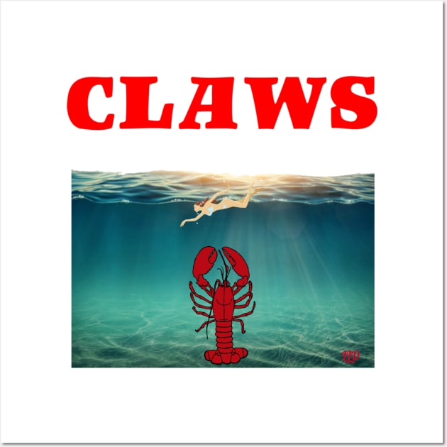 CLAWS (Jaws Parody) Novelty Graphic Wall Art by LittleLuxuriesDesigns